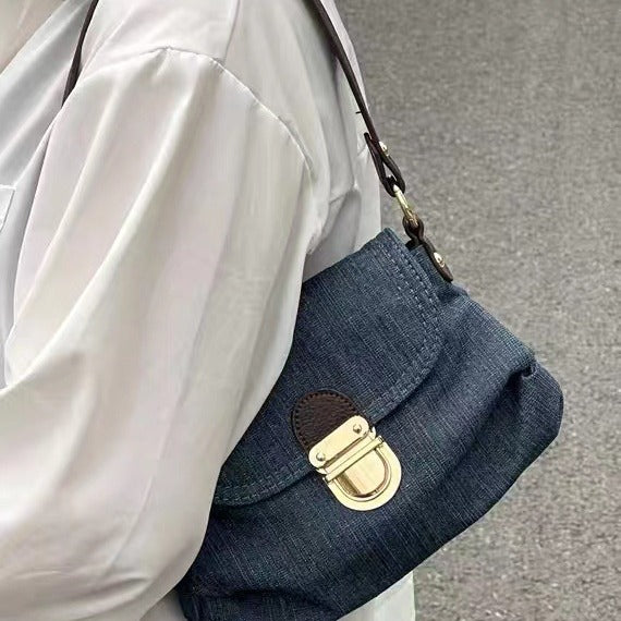 Stylish Solid Color Denim Underarm Bag 6W10BBG1948
