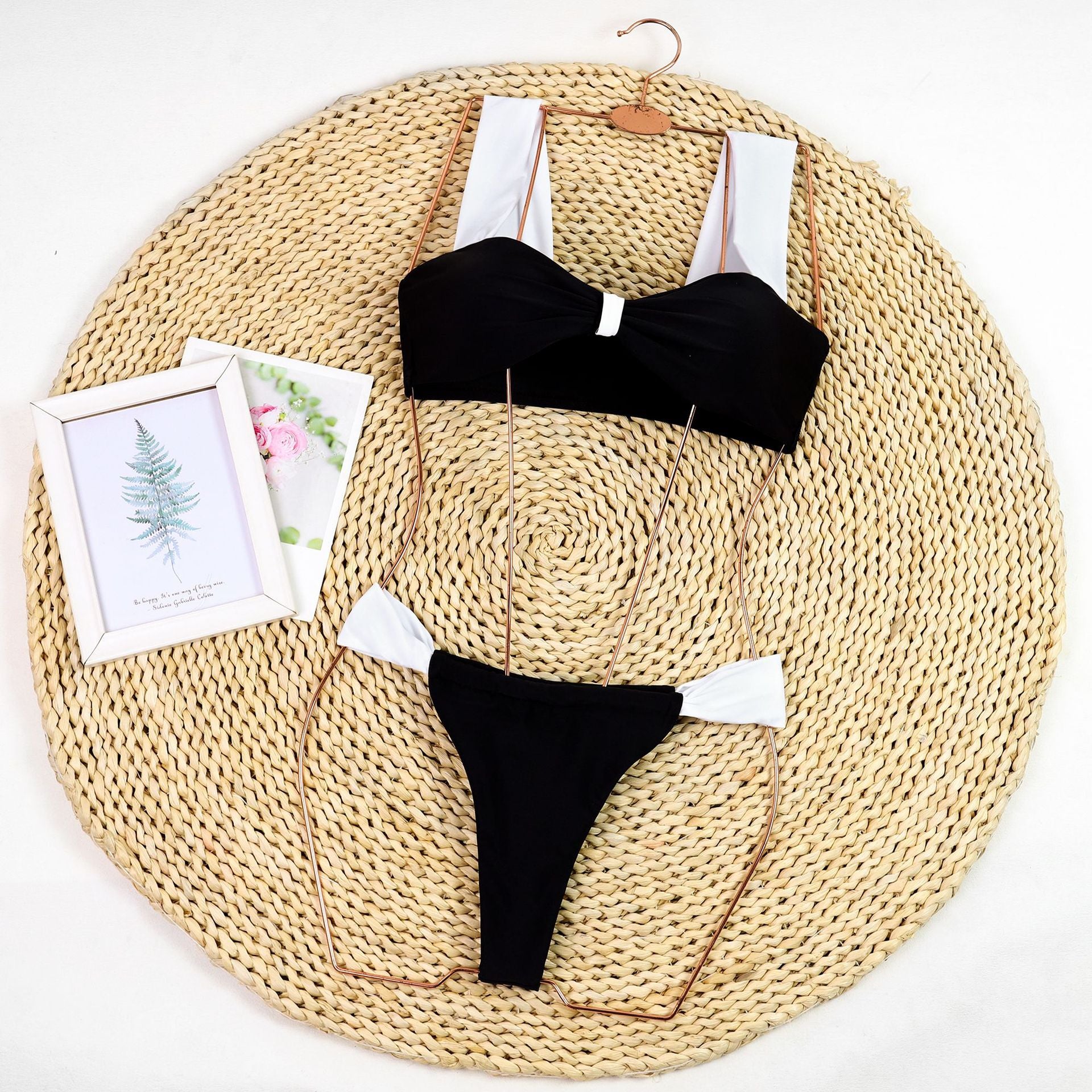Color Block Strap Bikini - DippedShop Wholesale - #5139