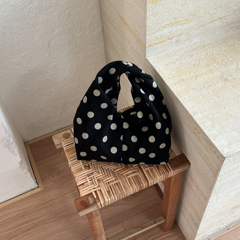 Casual  Polka Dot Reversible Canvas Handbags 6W10BBG1854