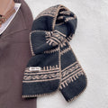 Vinatge Fair Isle Jacquard Warm Knit Scarf 6W6NSC77