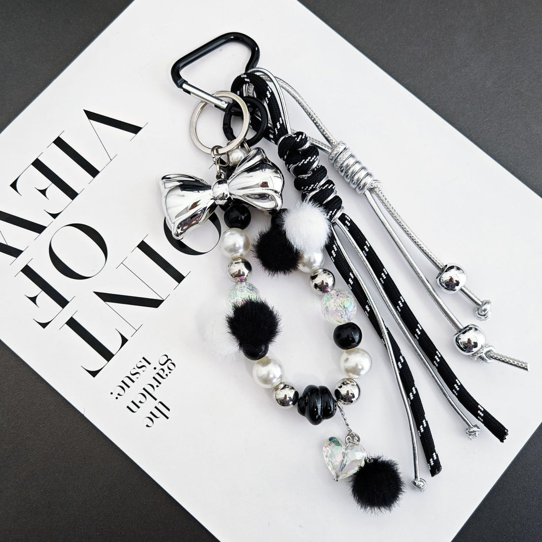 Simple Bow Beaded Braided Keychain Bag Charm DP25C774
