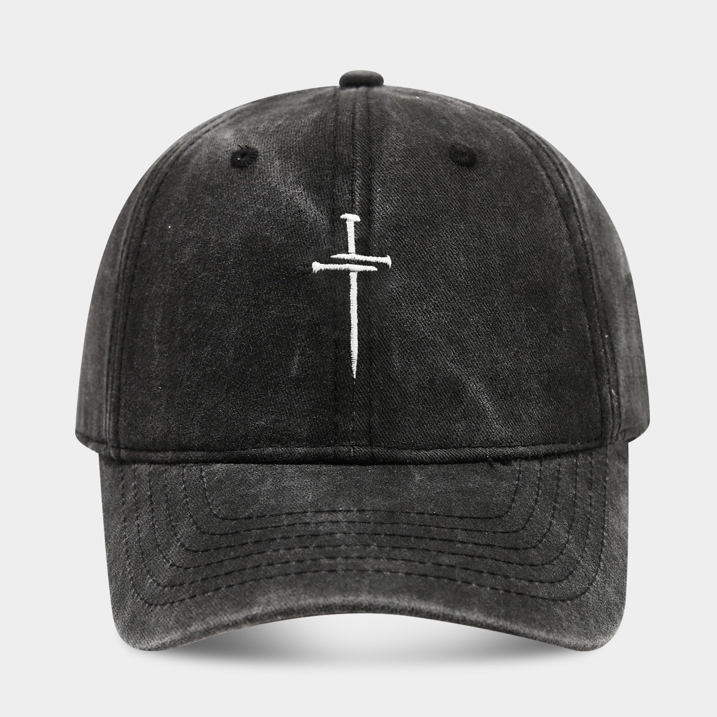 Vintage Wash Fade Cross Embroidery Baseball Caps MK2COW6W6HAT226