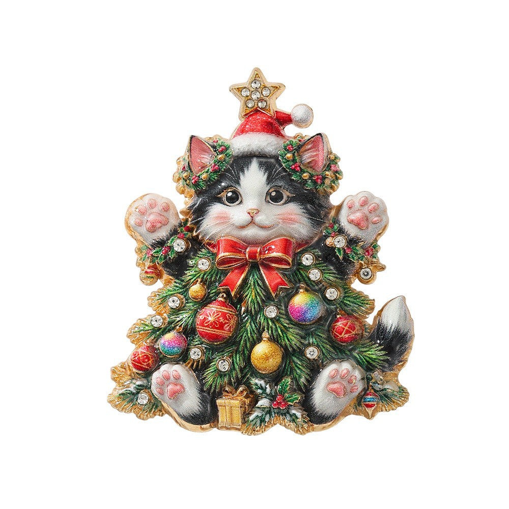 Christmas Series Enamel Rhinestone Brooch 6W6JPB63
