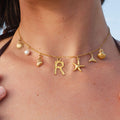 Gold Plated Letter Choker - DippedShop Wholesale - #0067