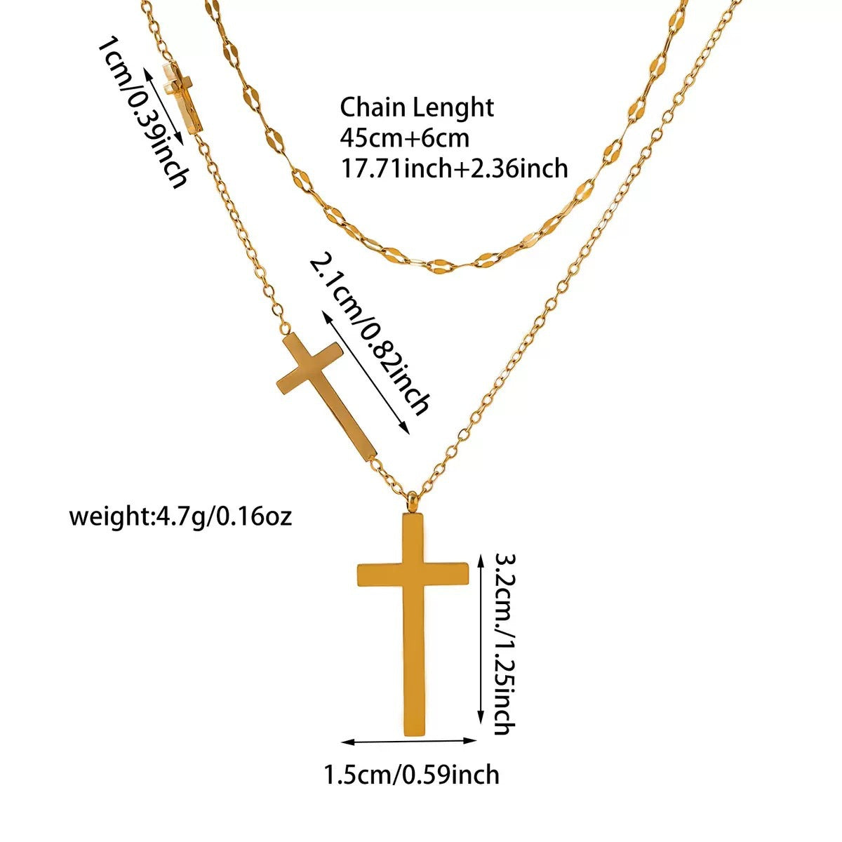 Gold Plated Layered Necklace - DippedShop Wholesale - #8883