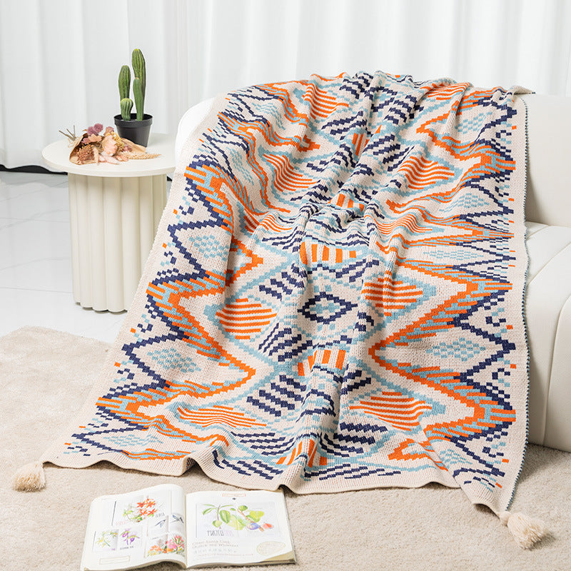 Bohemian Geometric Soft Throw Blanket DP25E581
