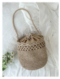 Straw Woven Bucket Bag - DippedShop Wholesale - #3219