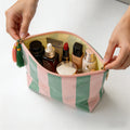 Stylish Striped Large Capacity Portable Cosmetic Bag MK2BLW6C5CO08