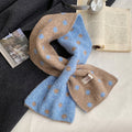 Polka Dot Color Block Cross Warm Knit Scarf 6W6NSC88