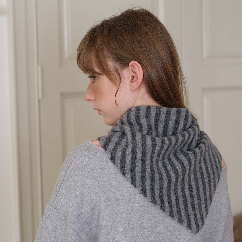 Simple Color Block Striped Triangle Scarf 6W6NSW268