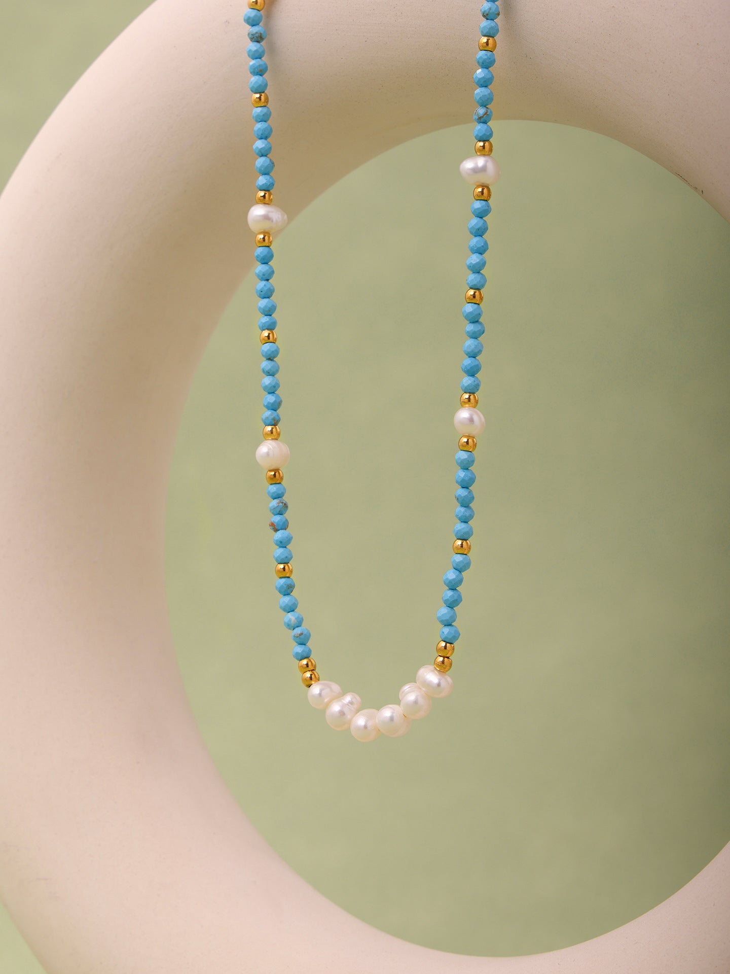 Pearl Beaded Chain Necklace - DippedShop Wholesale - #4323