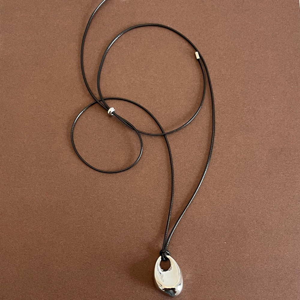 Teardrop pendant leather necklace - DippedShop Wholesale - #6307