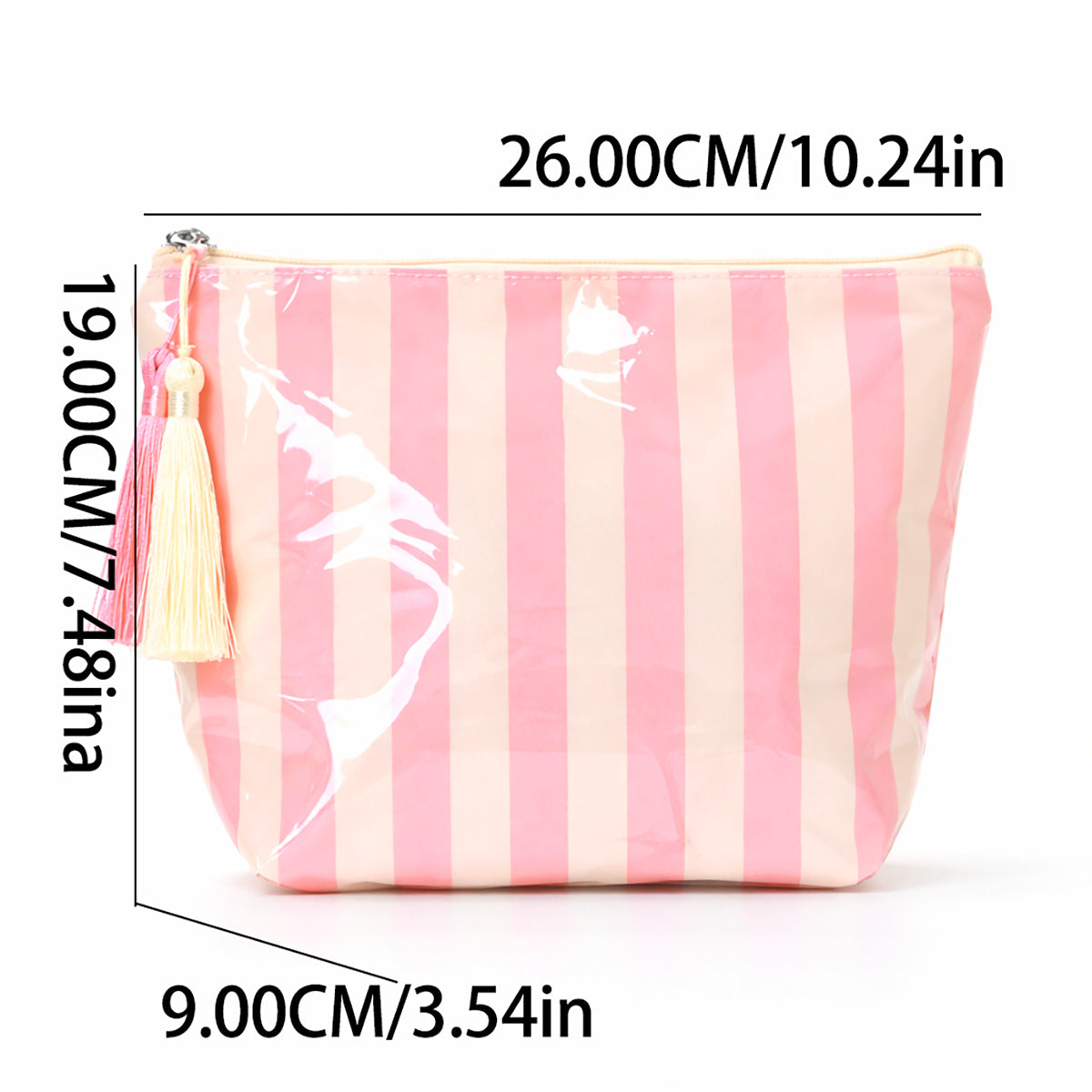 PVC Glossy Striped Waterproof Cosmetic Bag MK2BLW6C5CO09