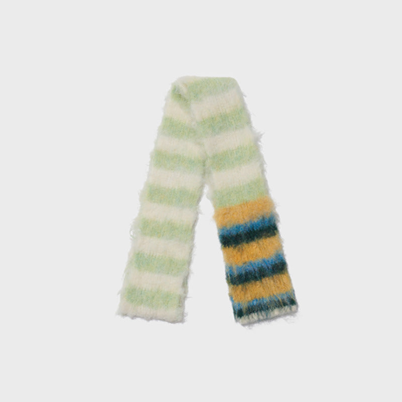Color Block Striped Knit Scarf - DippedShop Wholesale - #1075