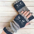 Cat Print Fingerless Gloves - DippedShop Wholesale - #5795