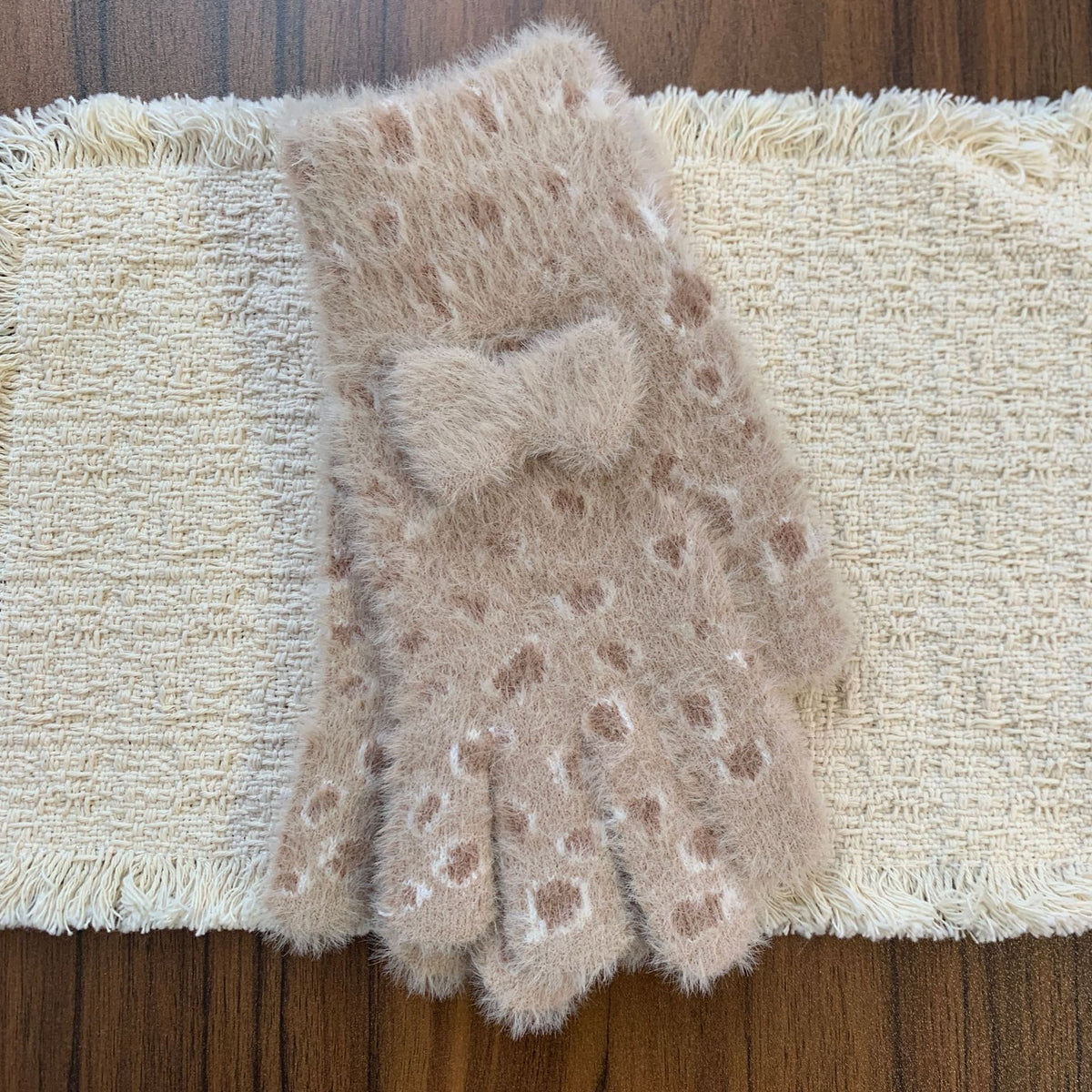 Plush Bowknot Warm Gloves - DippedShop Wholesale - #5795