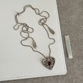 Vintage Hollow Lace Heart Pendant Necklace 6W6JNC676