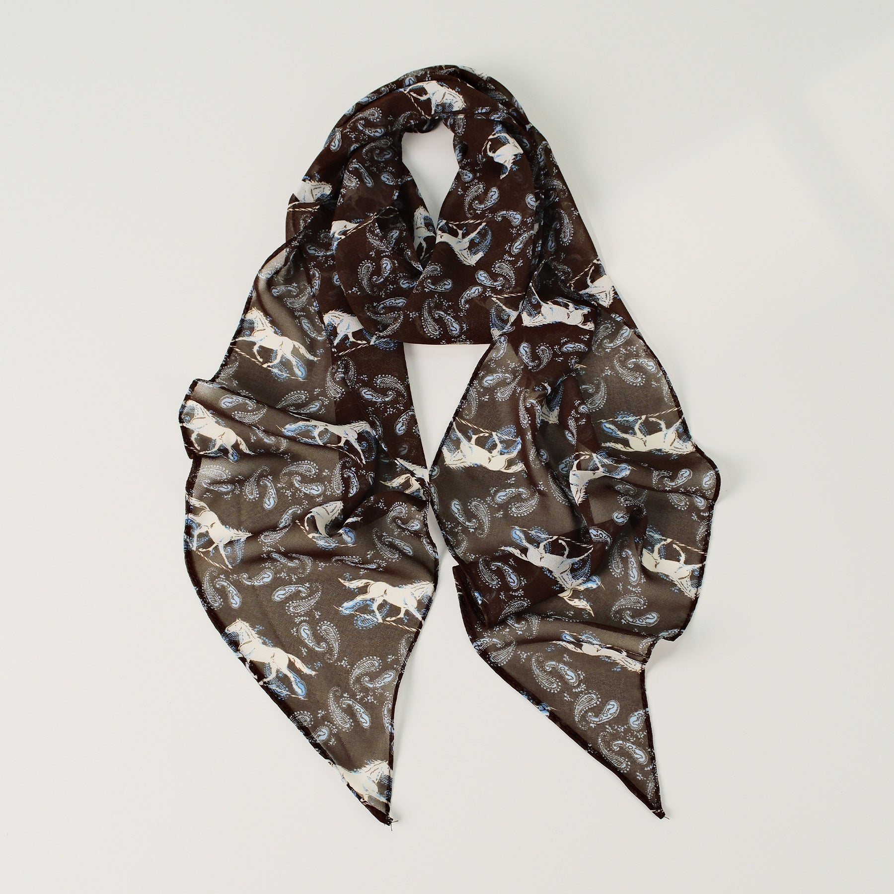 Color Block Plaid Print Silk Scarf 6W6NSI222