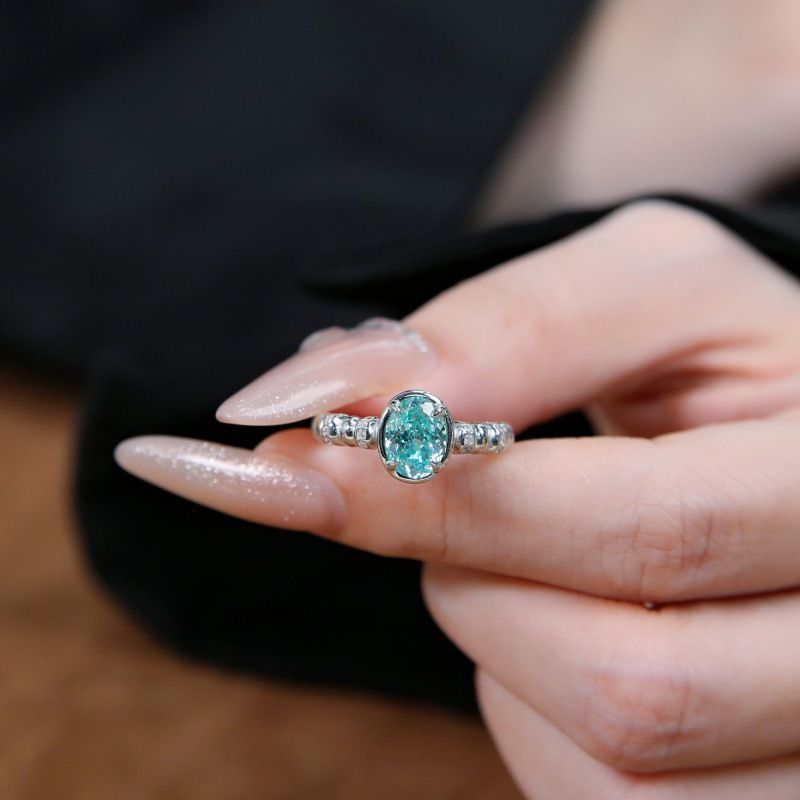 Aquamarine Silver Plated Zircon Rings DPJR1455