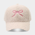 Fashion Bowknot Embroidery Lamb Wool Baseball Cap 6W6HAT526