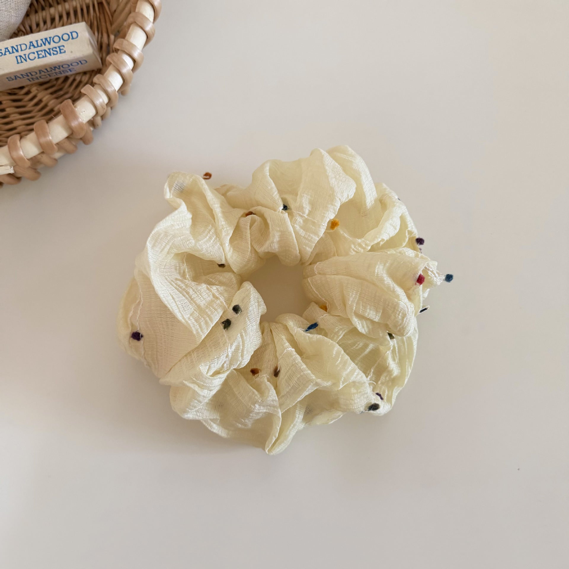 Fashion Colorful Polka Dots Ruffled Hair Scrunchies MK2BW6W6HSR74