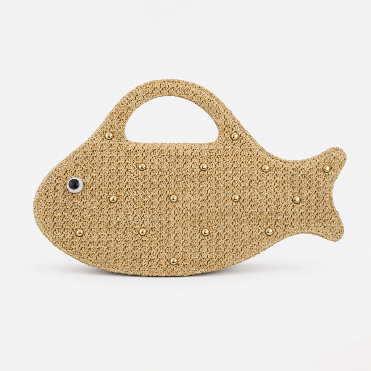 Funny Fish Shape Straw Hand-Woven Handbag 8BW6BBG425T