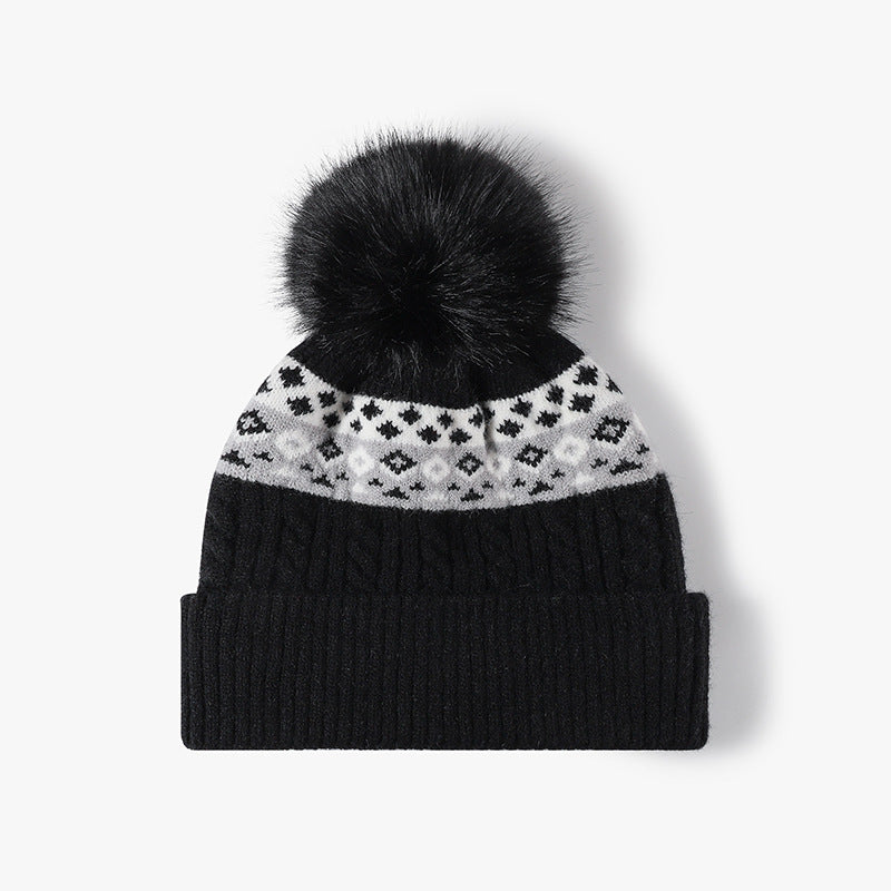 Jacquard Pompom Knit Beanie - DippedShop Wholesale - #1267