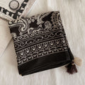 Polka Dot Paisley Print Tassel Neck Scarf MK2BK6W6HHS26