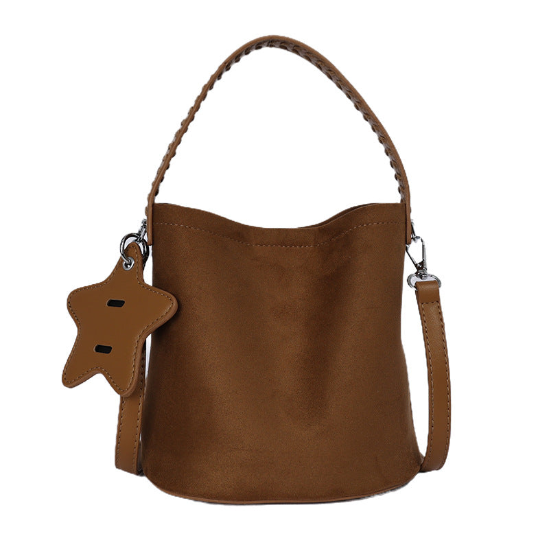 Vintage Large Capacity Suede Bucket Bag 6W10BBG1848