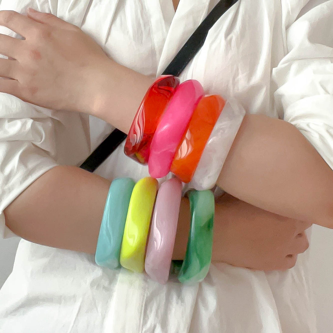 Candy Color Irregular Acrylic Bracelets DP25B589