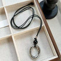 Casual Irregular Circle Pendant Statement Necklace 6W6JNC409L