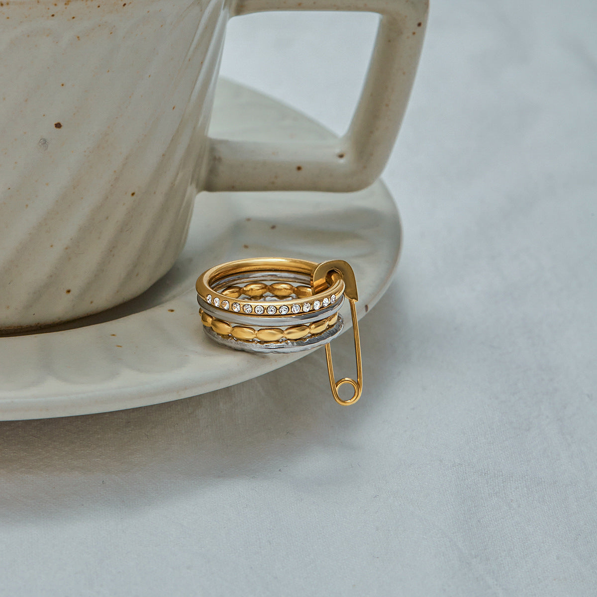Multi-Layer Rhinestone Stackable Ring - DippedShop Wholesale - #7667