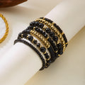 Retro Wooden Bead Strtchy Multi-Layer Bracelets 6W6JBR503