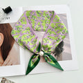 Vintage Floral Print Pearl Solf Silk Scarf MK2BLW6W6NSI64