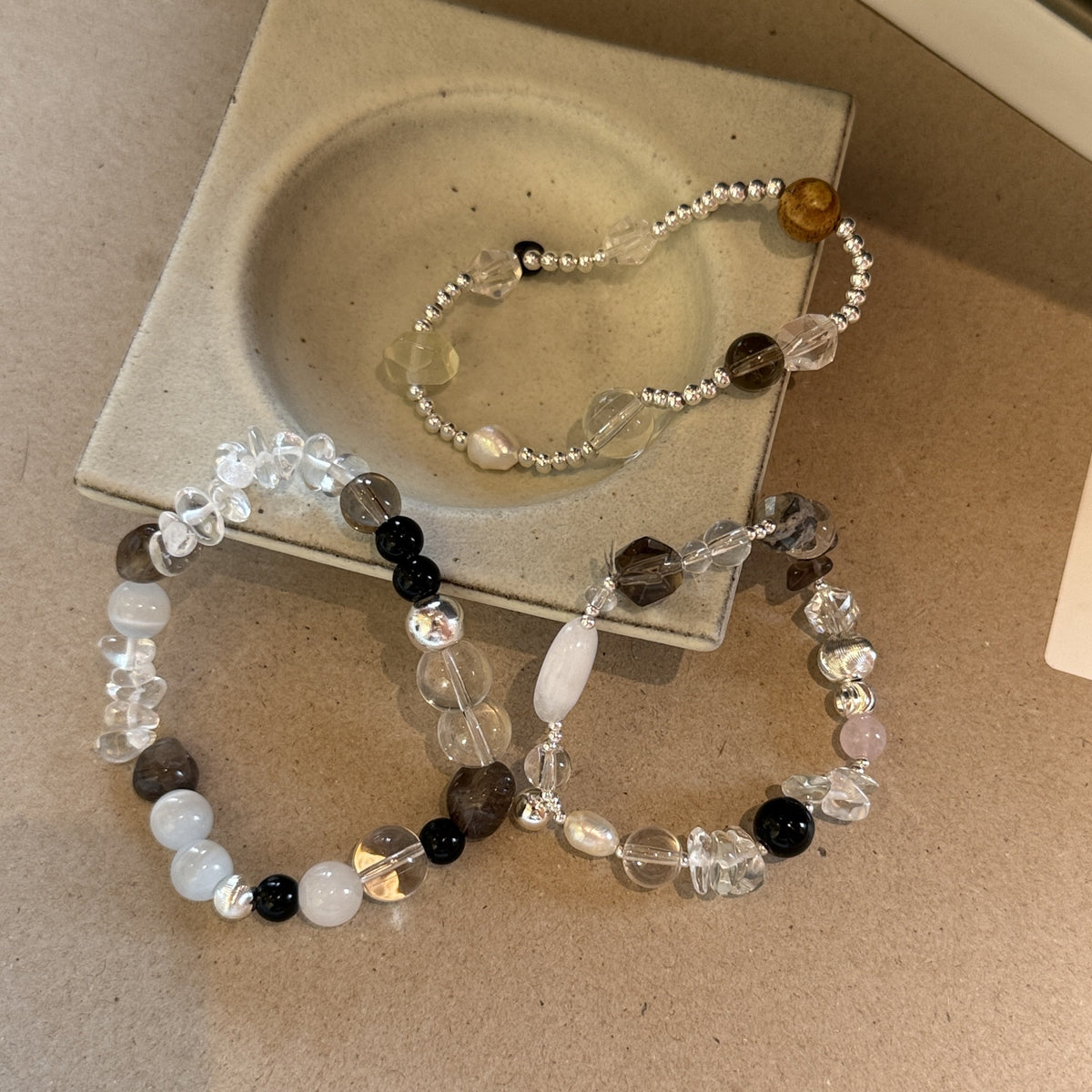 Crystal Stone Bead Bracelet - DippedShop Wholesale - #7571