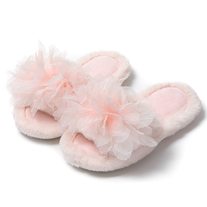 3D Floral Plush Slippers - DippedShop Wholesale - #6803