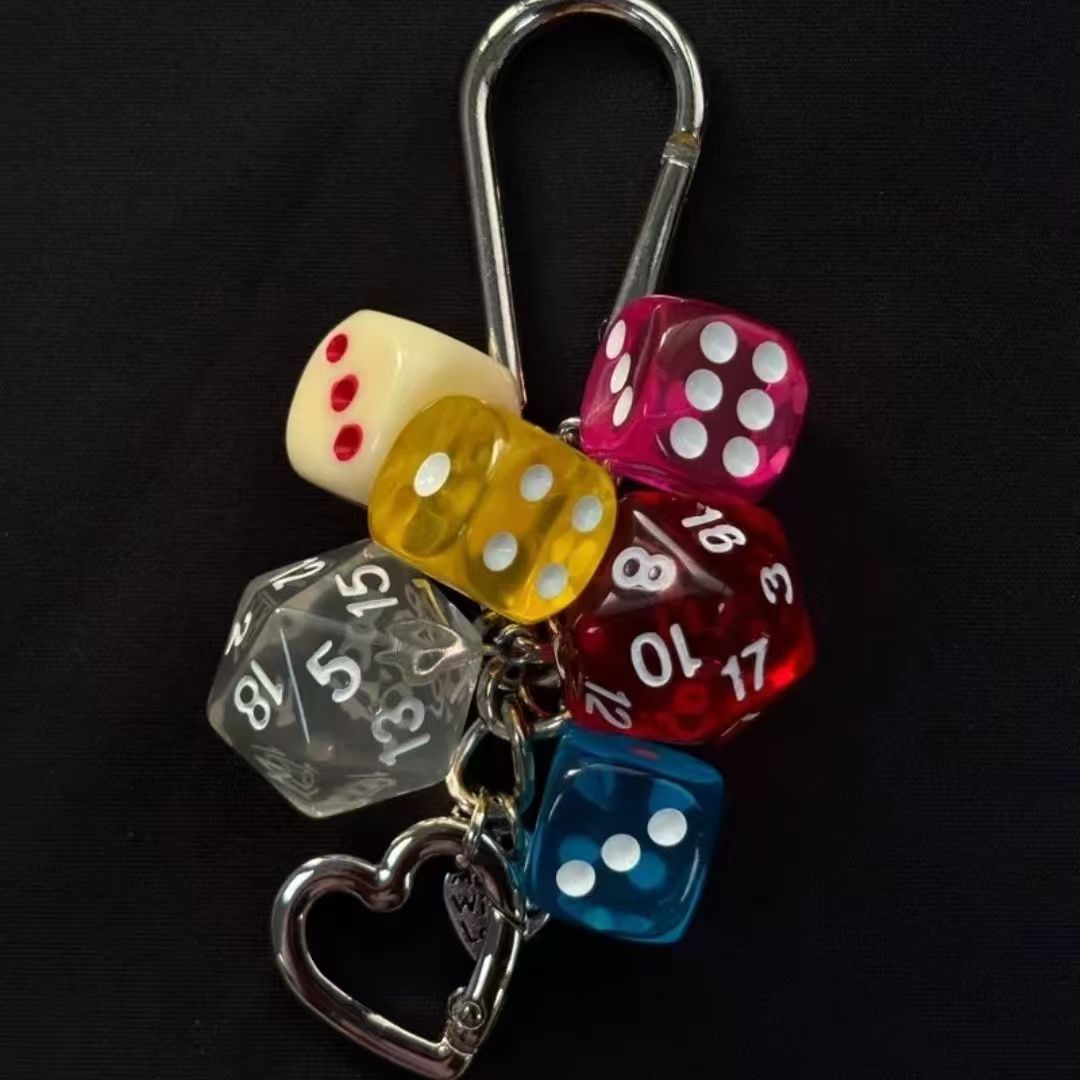 Polyhedral Dice Keychain Charm - DippedShop Wholesale - #0179