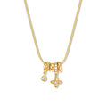 Elegant Gold Plated Rhinestones Clover Pendant Necklace 6W6JNC685