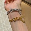 Fashion Gold Plated Watch Band Bangle Bracelet 6W6JBR463