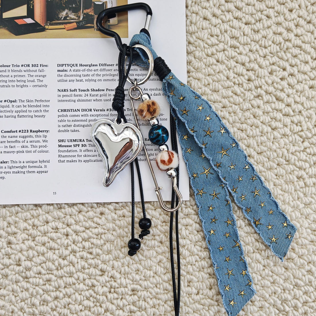 Love Beads Denim Keychain Bag Charms DP25B553