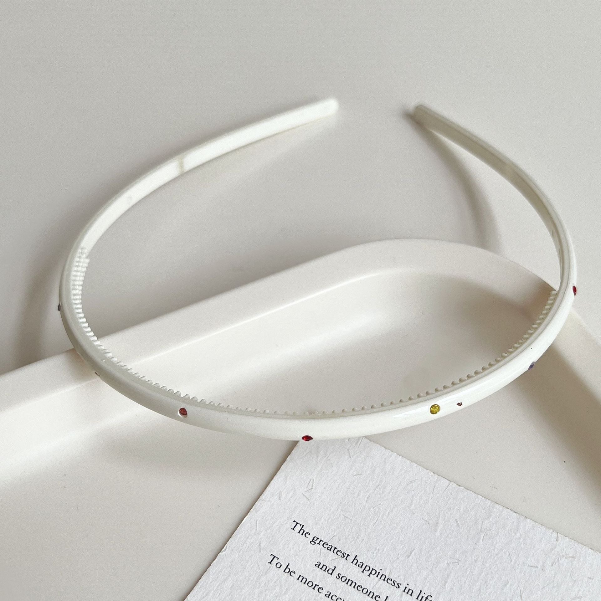 Minimalist Solid Color Sparkling Diamonds Thin Headband MK2SPM6W6HBD01