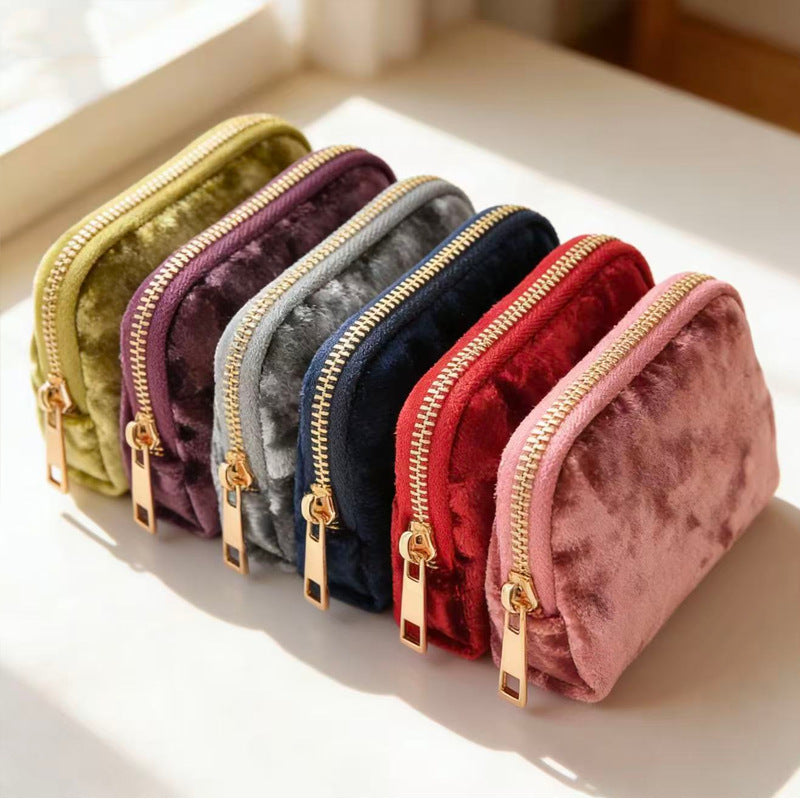 Soft Velet Portable Travel Jewelry Case with Zipper 6W13HSJ90