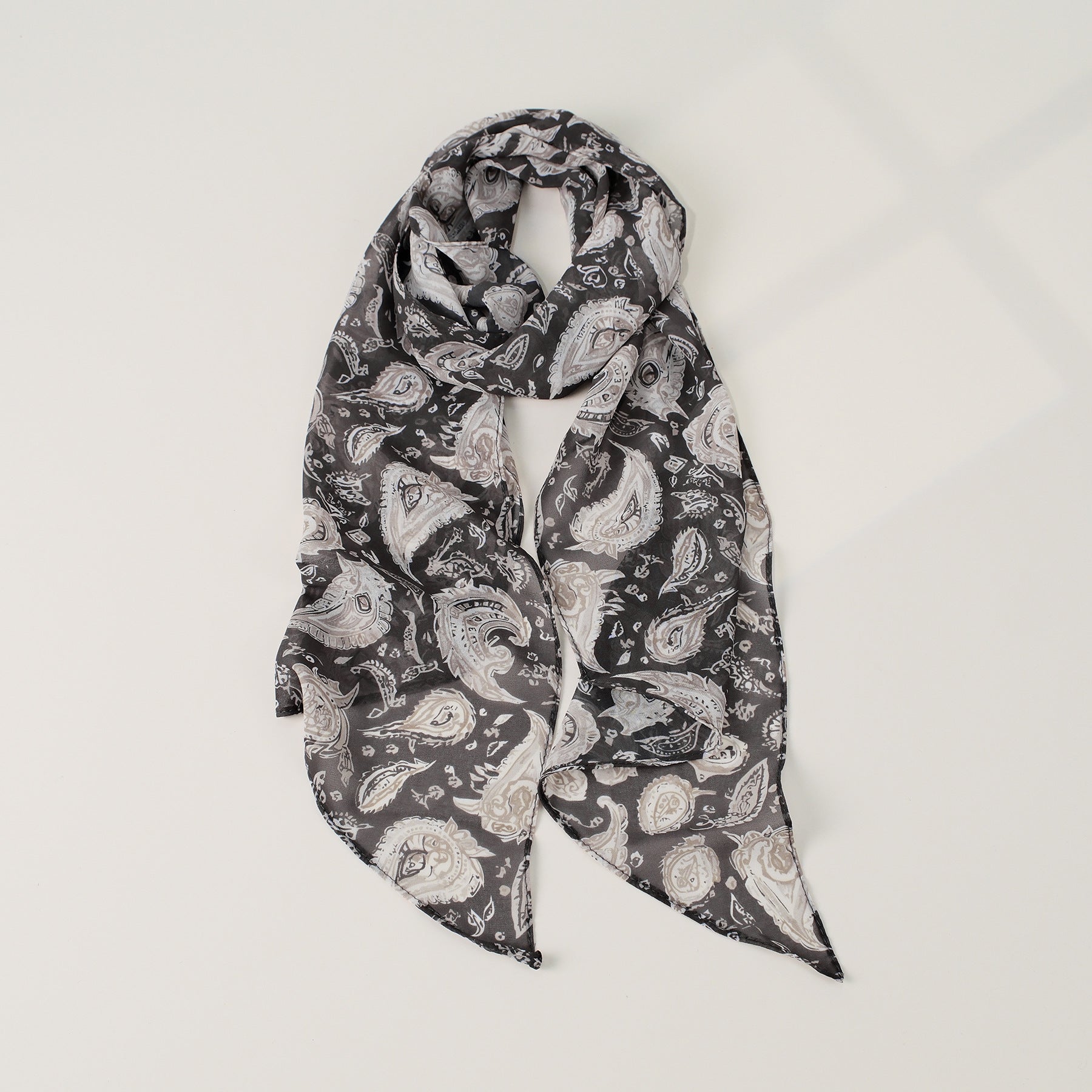 Color Block Plaid Print Silk Scarf 6W6NSI222