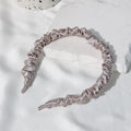 Minimalist Ruched Solid Color Mulberry Silk Headband 6W6HBD372