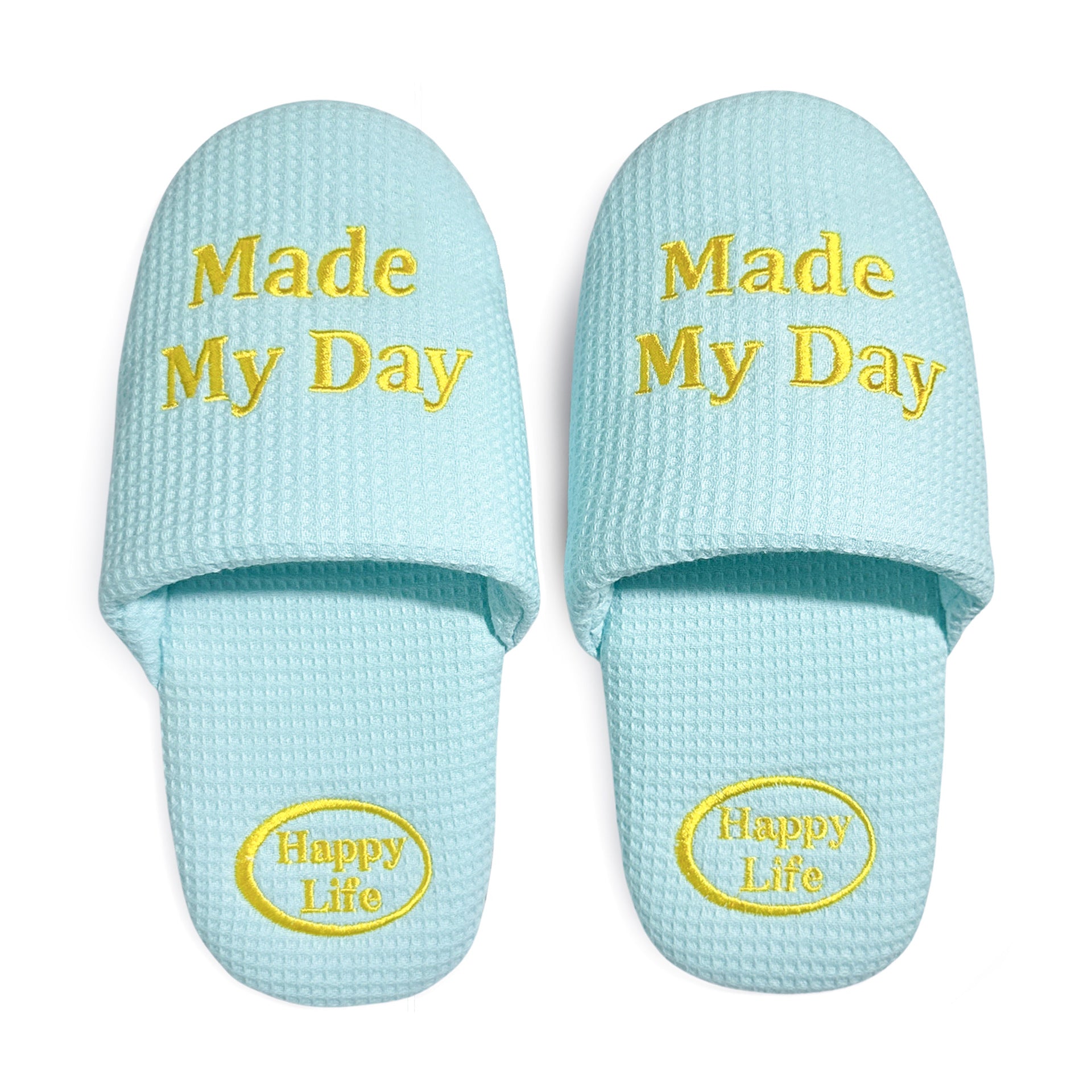 Soft Embroidered Waffle Slippers - DippedShop Wholesale - #4979