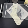 Rhinestone Cotton Socks - DippedShop Wholesale - #2739