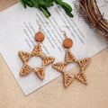 Vintage Rattan Dangle Earrings - DippedShop Wholesale - #8707