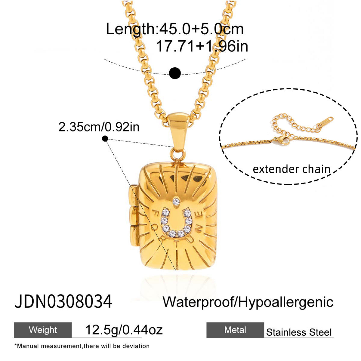 Trendy Oval Pendant Photo Locket Necklace 6W6JNC405L