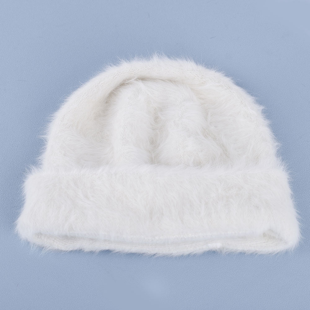 Cute Angora Soft Fuzzy Cuffed Knit Beanie 6W6HAT695