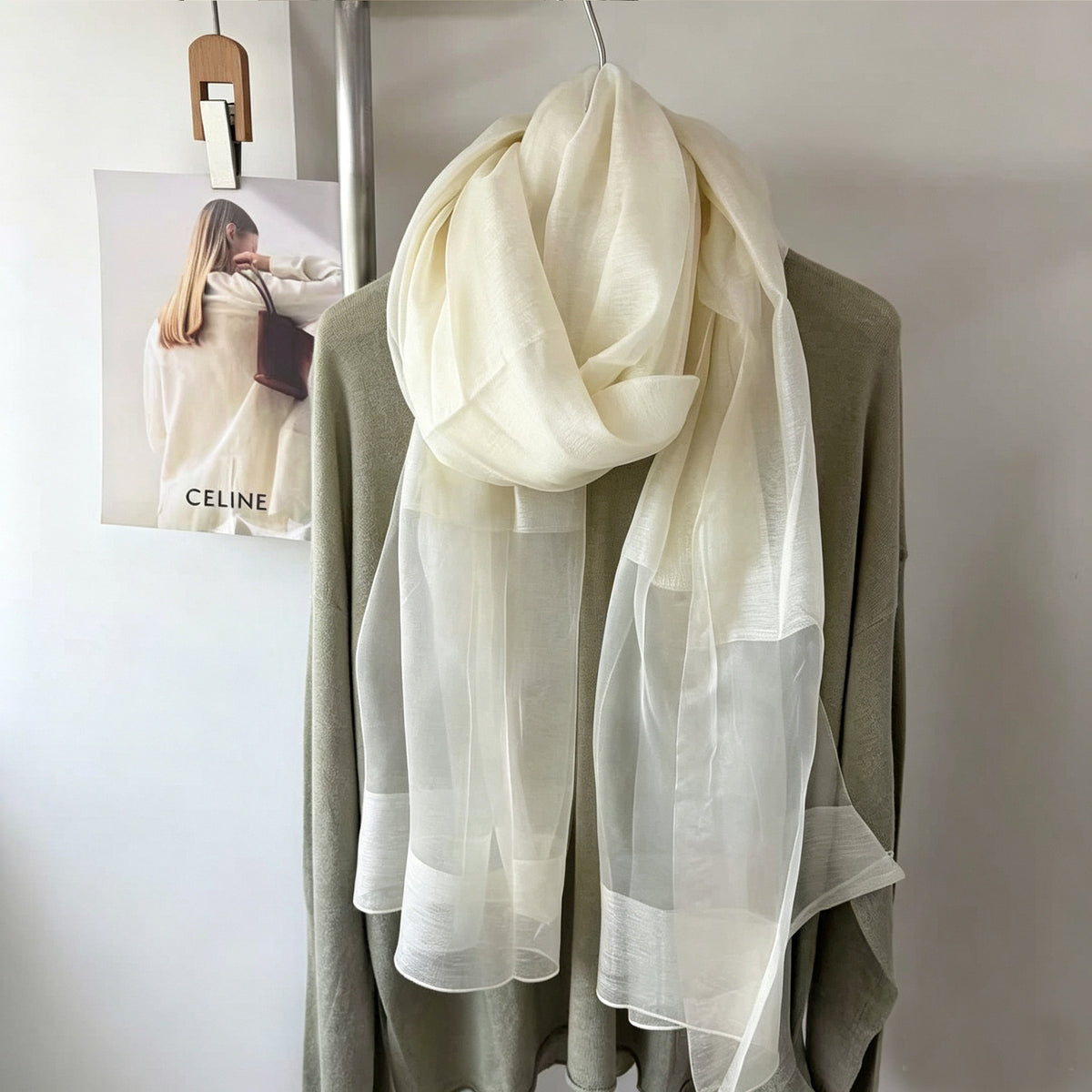 Elegant Solid Color Breathable Long Shawl Silk Scarf 6W6NSC219